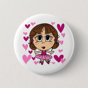 Ballerina Girl 6 Cm Round Badge