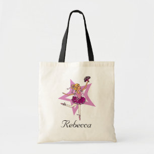 Ballerina girl blonde "name" pink ballet bag