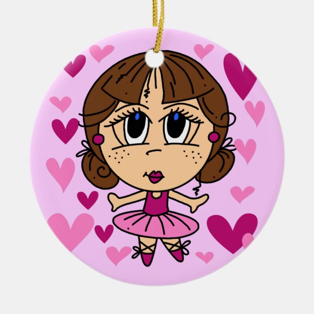 Ballerina Girl Ceramic Tree Decoration (Front)