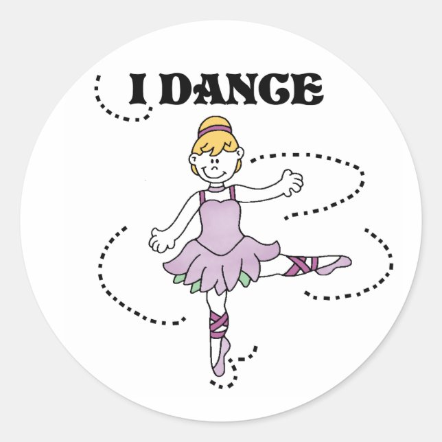 Ballerina Girl I Dance Classic Round Sticker (Front)