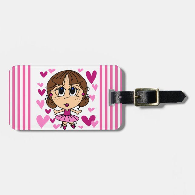 Ballerina Girl Luggage Tag (Front Horizontal)