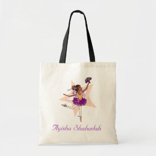 Ballerina girl "name" dark hair ballet bag