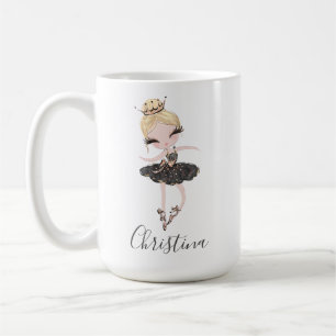Ballerina Girl Personalised Name Ballet Gift Idea Coffee Mug