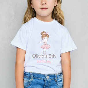 Ballerina Girl Pink Dress Birthday Guest of Honour T-Shirt