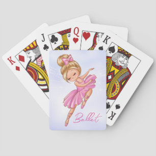 Ballerina Girl Pink, Purple Pretty Ballet Playing Cards