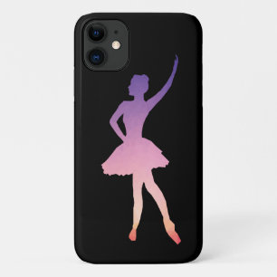 Ballerina girl silhouette pink purple Case-Mate iPhone case