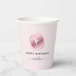Ballerina Girls Ballet Pink Rose Gold Dancing Paper Cups
