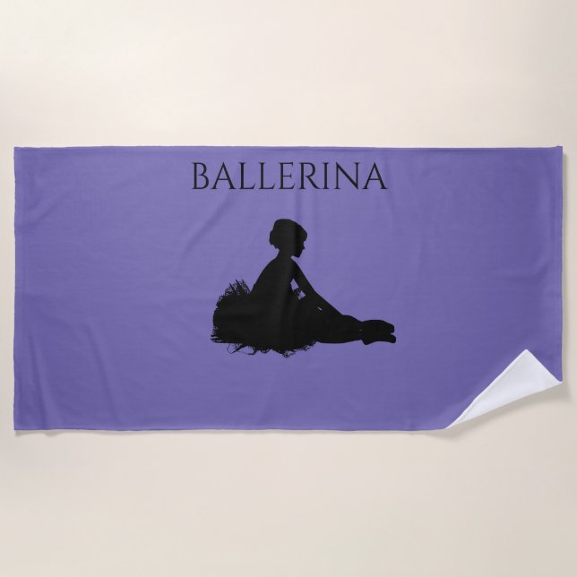 BALLERINA girl's beach towel. Beach Towel (Front)
