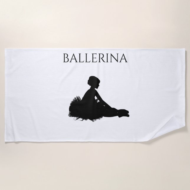 BALLERINA girl's beach towel. Beach Towel (Front)