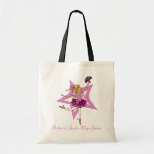 Ballerina girls personalised name pink ballet bag