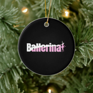 Ballerina - Girly Ballet Abstract Swish Art Ceramic Tree Decoration