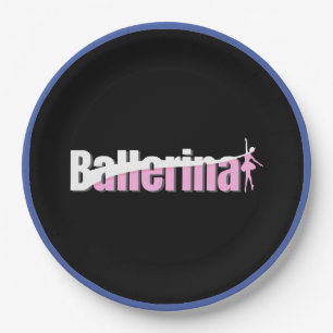 Ballerina - Girly Ballet Abstract Swish Art Paper Plate