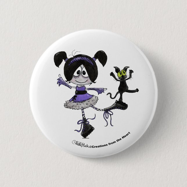 Ballerina Goth Style 6 Cm Round Badge (Front)