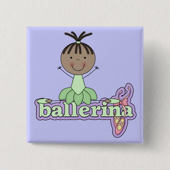 Ballerina - Green T-shirts and Gifts 15 Cm Square Badge (Front)