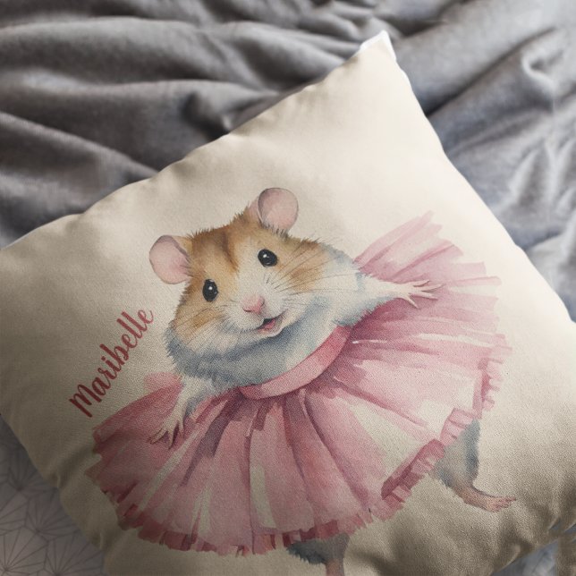 Ballerina Hamster Girls Personalised Cushion (Creator Uploaded)