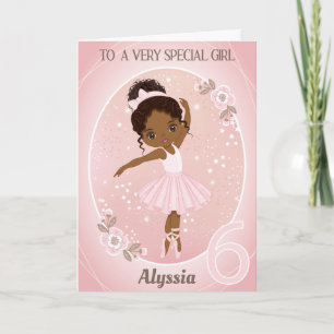 Ballerina Happy Birthday Card   6 Years Old Girl