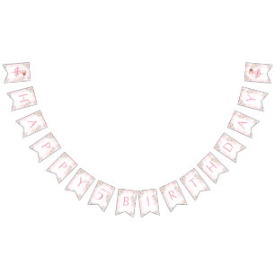 Ballerina happy birthday girl bunting banner
