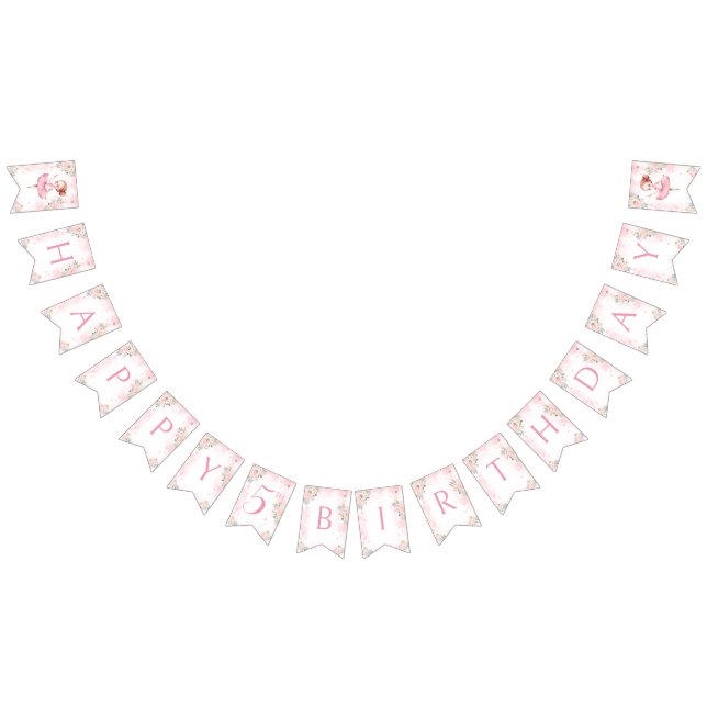 Ballerina happy birthday girl bunting banner (All)