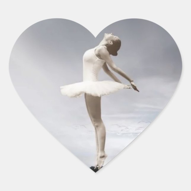 Ballerina heart glossy stickers. heart sticker (Front)