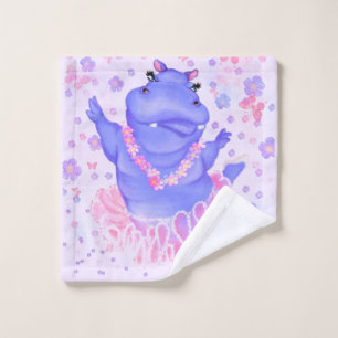 Ballerina Hippo Funny Bath Towels Ballet Dancer