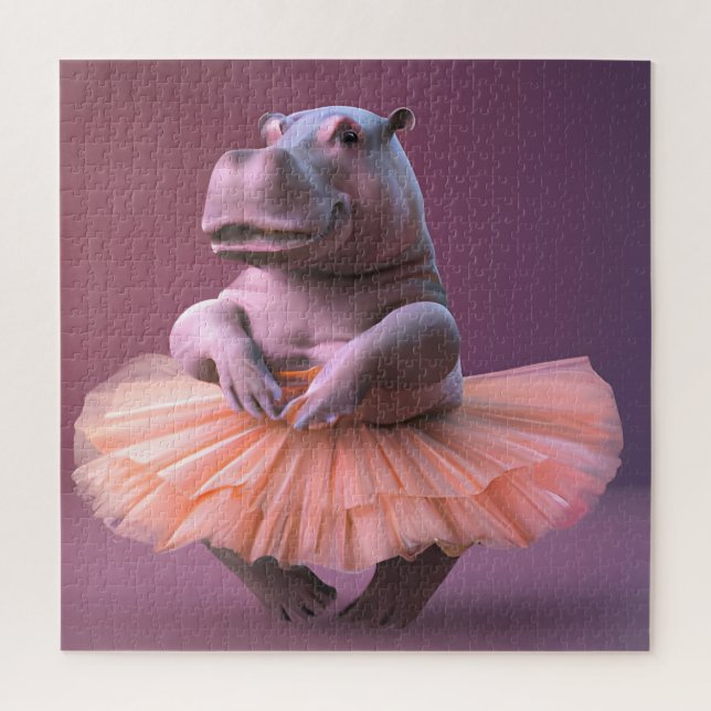 Ballerina Hippo Jigsaw Puzzle (Vertical)