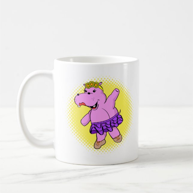Ballerina Hippo With Tutu Coffee Mug (Left)