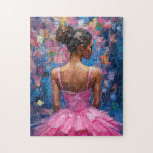 Ballerina in a Hot Pink Tutu Painting Jigsaw Puzzle
