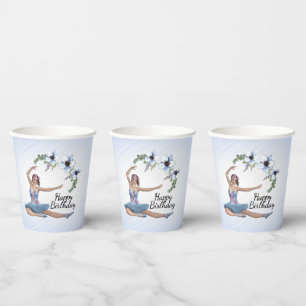 Ballerina in Blue Birthday Paper Cups