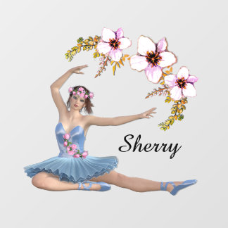 Ballerina in Blue Personal Name Pink