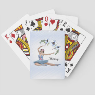 Ballerina in Blue Personal Name Playing Cards