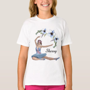 Ballerina in Blue Personal Name T-Shirt