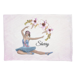 Ballerina in Blue Personal Pink Pillowcase