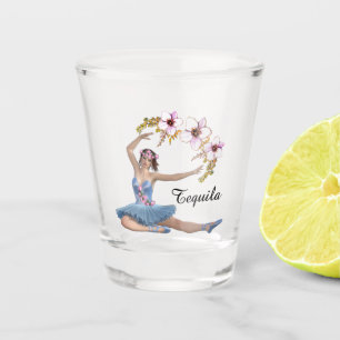 Ballerina in Blue Personal Pink Shot Glass