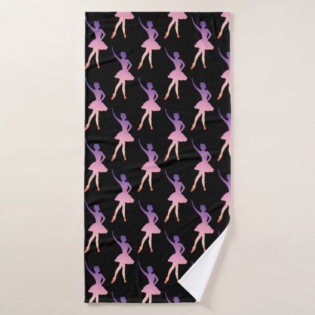 Ballerina in modern geometric design  bath towel (Bath Towel)