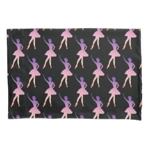 Ballerina in modern geometric pink purple pillowcase