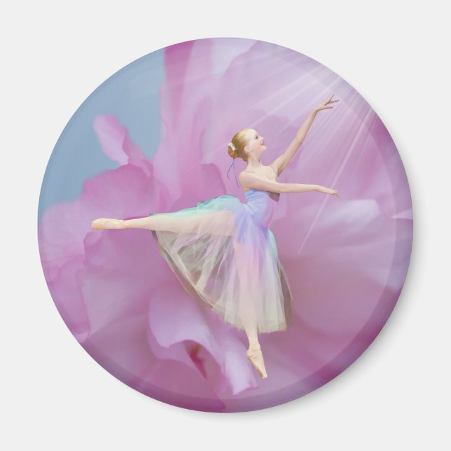 Ballerina in Pink and Blue Magnet (Front)