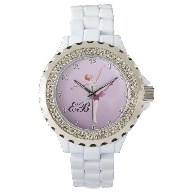 Ballerina in Pink and Lavender, Monogram Watch (Front)