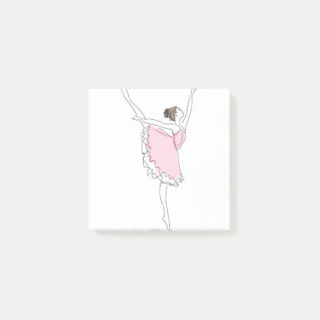 ballerina in pink dress post-it notes (Front)