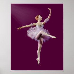Ballerina in Purple and White Customisable Poster
