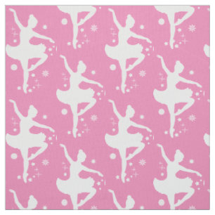 Ballerina in Silhouette in the Snow Fabric