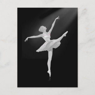 Ballerina in Silver and Black Customisable Postcard