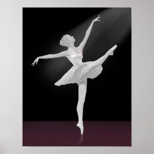 Ballerina in Silver and Black Poster
