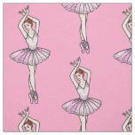 Ballerina in Sparkling Pink Dress Ballet Dancing Fabric