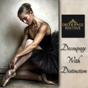 Ballerina in Vintage Cream Watercolor Decoupage Tissue Paper