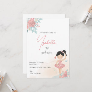 Ballerina Invitation, Ballet, Pink, Birthday Invitation