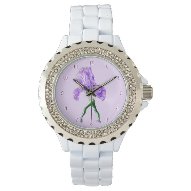 Ballerina Iris Flower Ballet Dancer Watch (Front)