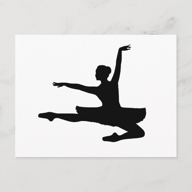 BALLERINA JETÉ (ballet dancer silhouette) ~ Postcard (Front)