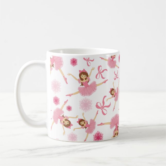 Ballerina Leaping in Pink Coffee Mug (Left)