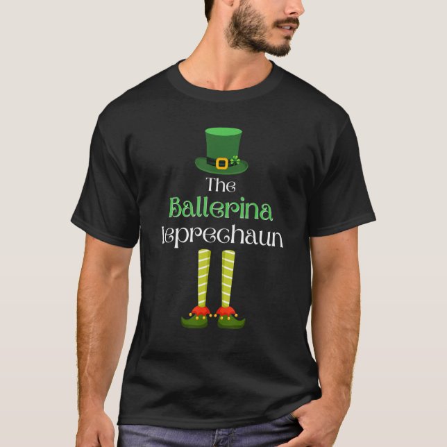Ballerina Leprechaun Matching Family Group St. Pat T-Shirt (Front)