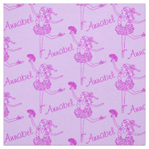 Ballerina line art named purple fabric